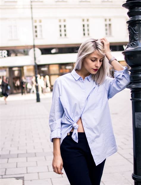 how to wear oversized button down shirt